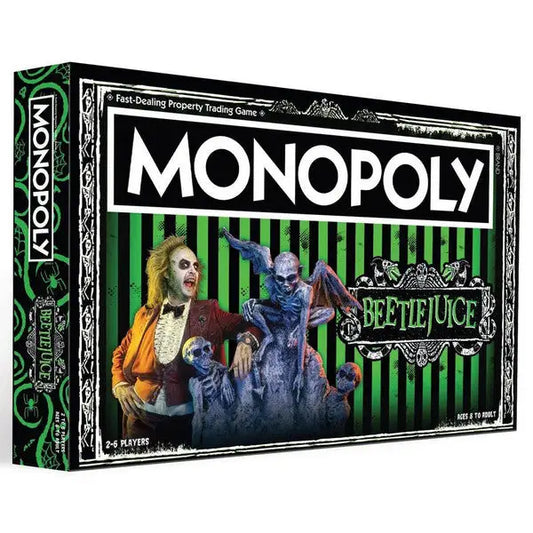 Beetlejuice Monopoly game featuring classic trading cards theme for collectors