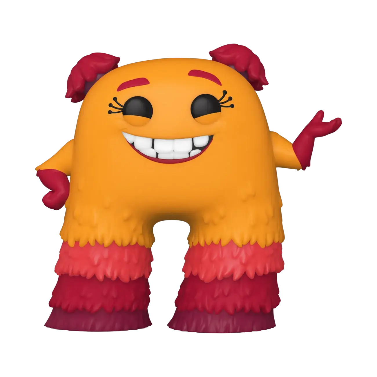 Orange cartoon monster with red legs and grin in Monsters at Work Val Funko Pop Vinyl