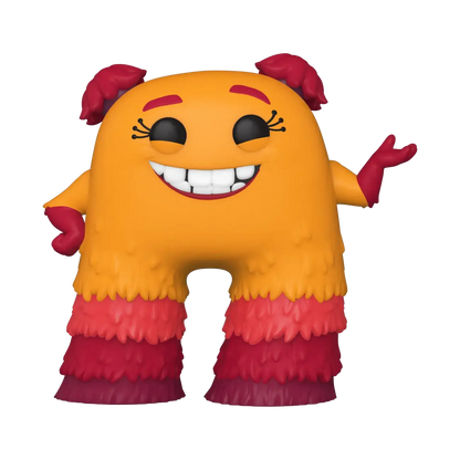 Orange cartoon monster with red legs and grin in Monsters at Work Val Funko Pop Vinyl