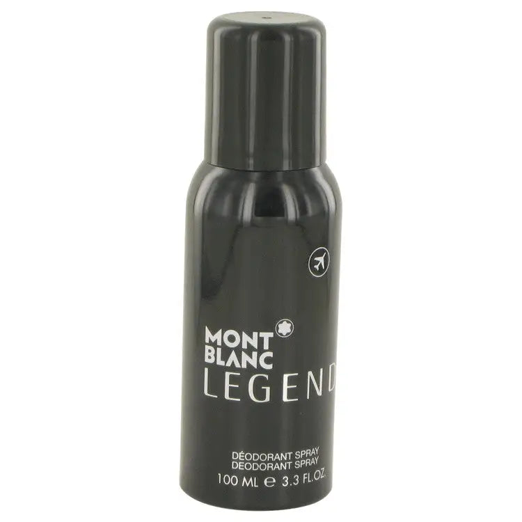 Black aerosol deodorant spray can for MontBlanc Legend by Mont Blanc 3.3 oz