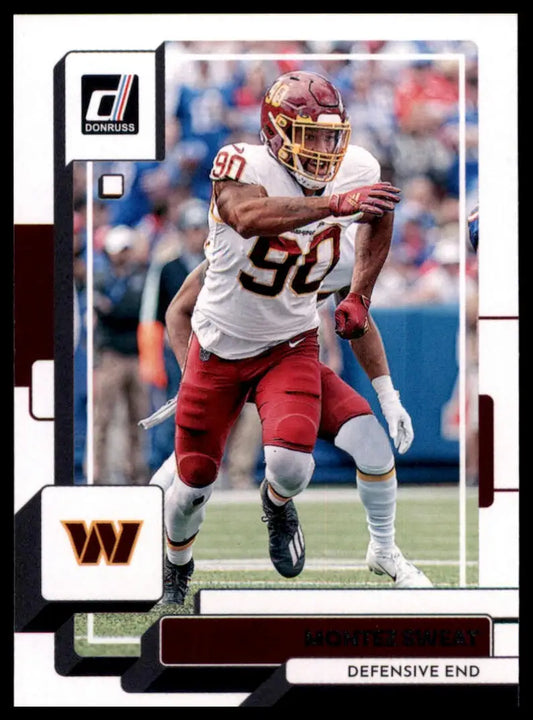Football trading card of Montez Sweat from 2022 Donruss Washington Commanders collection