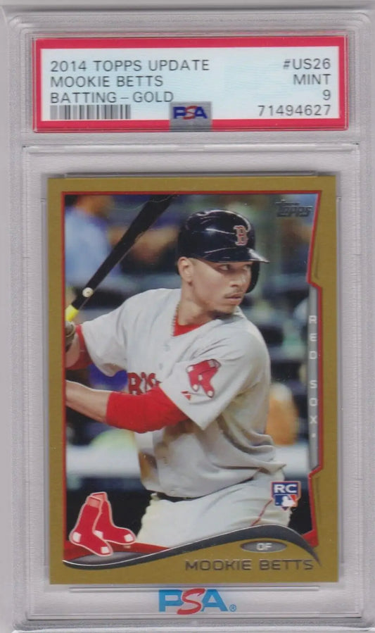 Graded Mookie Betts baseball card from Columbia Hobby’s ebay store, top rookie single card