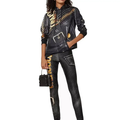 Moschino Couture Moschino Marco Biker Hooded Sweatshirt - Marco Biker Hooded Sweatshirt