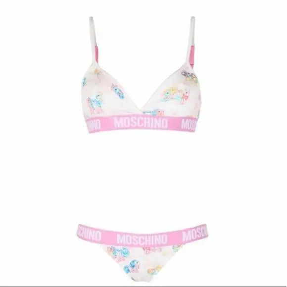 Moschino White My Little Pony Bra Briefs Set Two Piece Bikini - IT38|XS