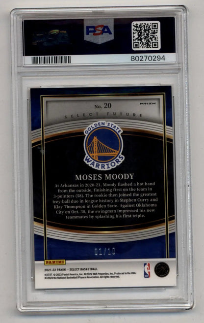 Moses Moody 2021-22 Select Select Futures Gold 01/10 PSA 10 Gem Mint - Singles