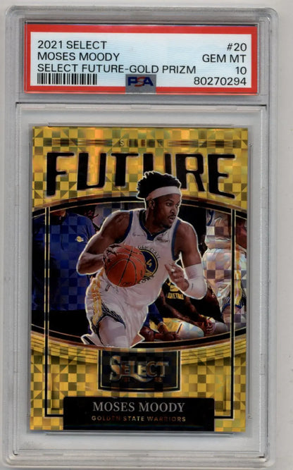 Moses Moody 2021-22 Select Select Futures Gold 01/10 PSA 10 Gem Mint - Singles