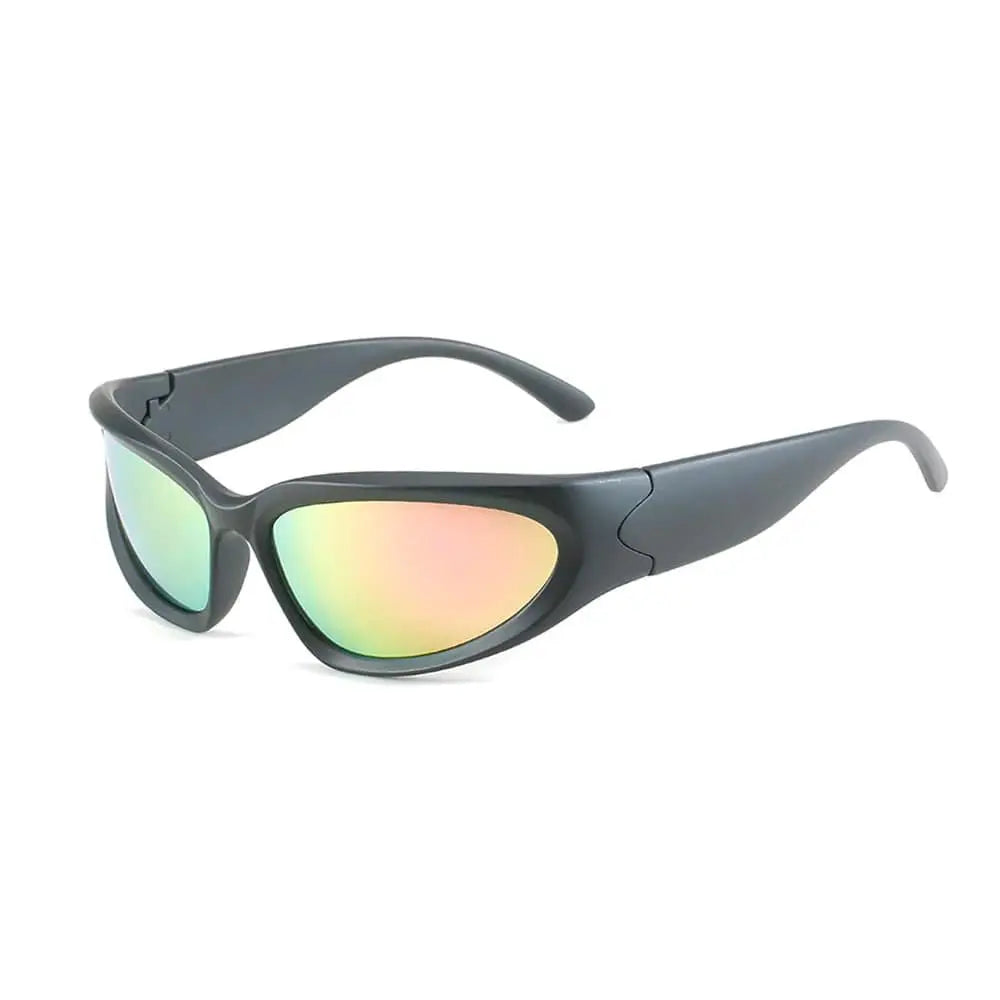 Motto Black Rainbow Sun Glasses with colorful reflective lenses, made in Germany