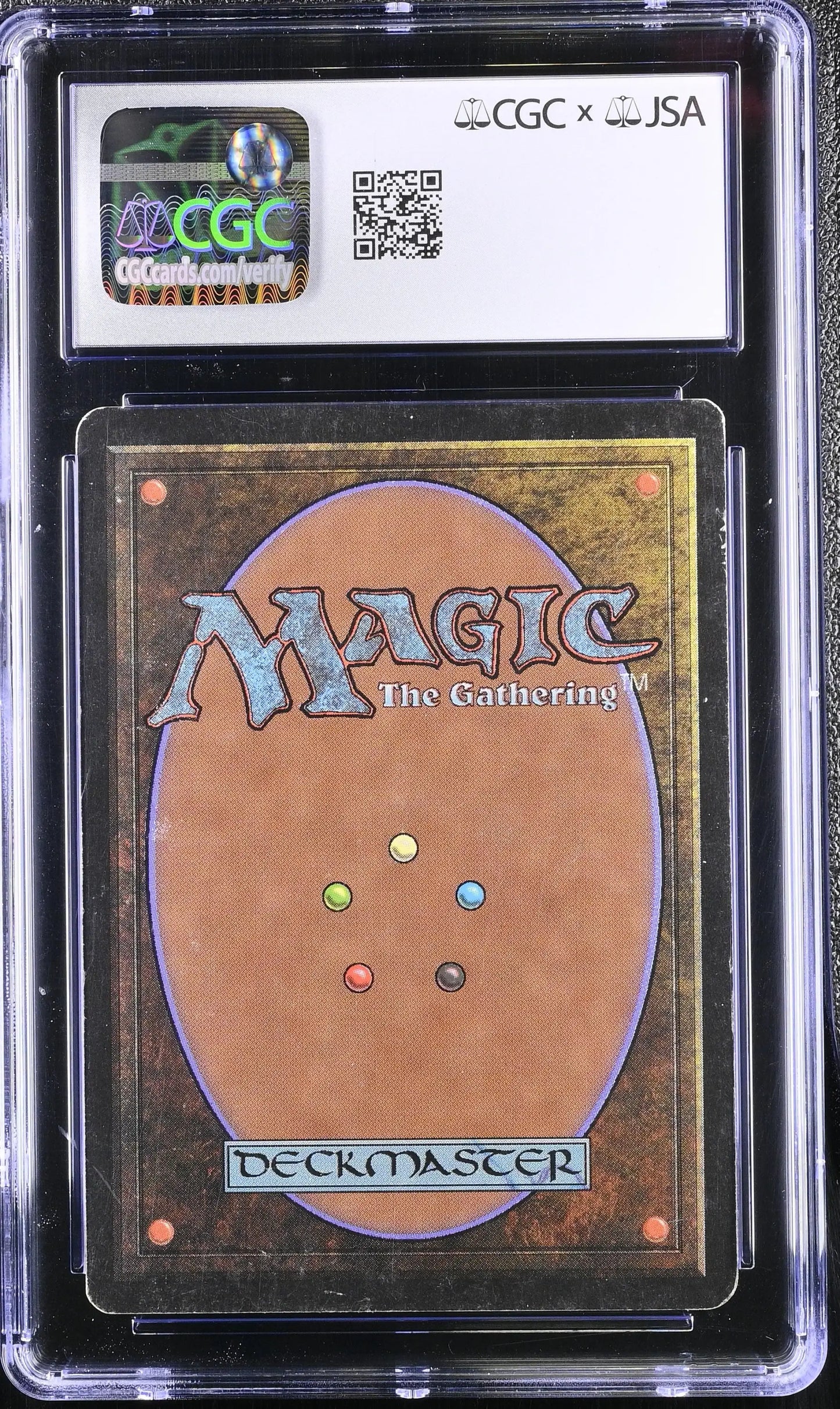 Graded Magic The Gathering Lord of the Pit Beta Edition trading card with autographs