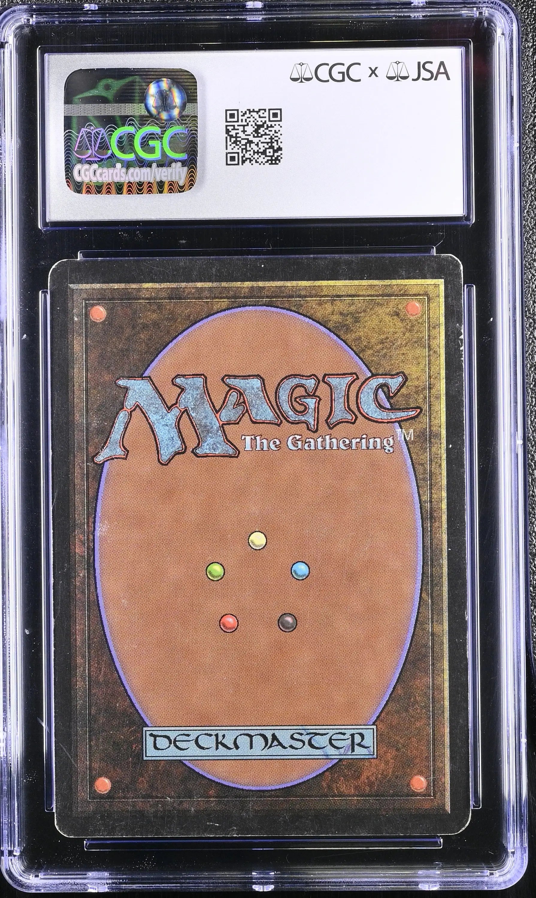 Graded Magic The Gathering Lord of the Pit Beta Edition trading card with autographs