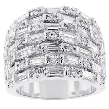 Multi Row Cubic Zirconia Fashion Ring - Rings