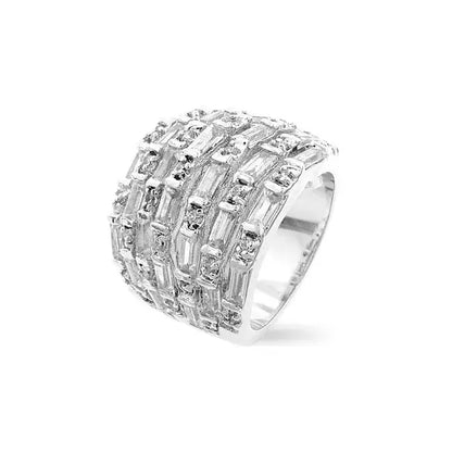 Multi Row Cubic Zirconia Fashion Ring - Rings