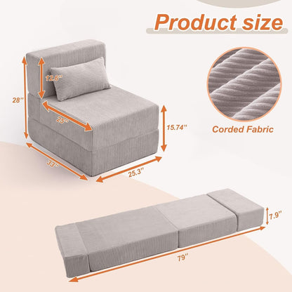 Multifunctional Folding Sofa Bed With Adjustable Backrest-2