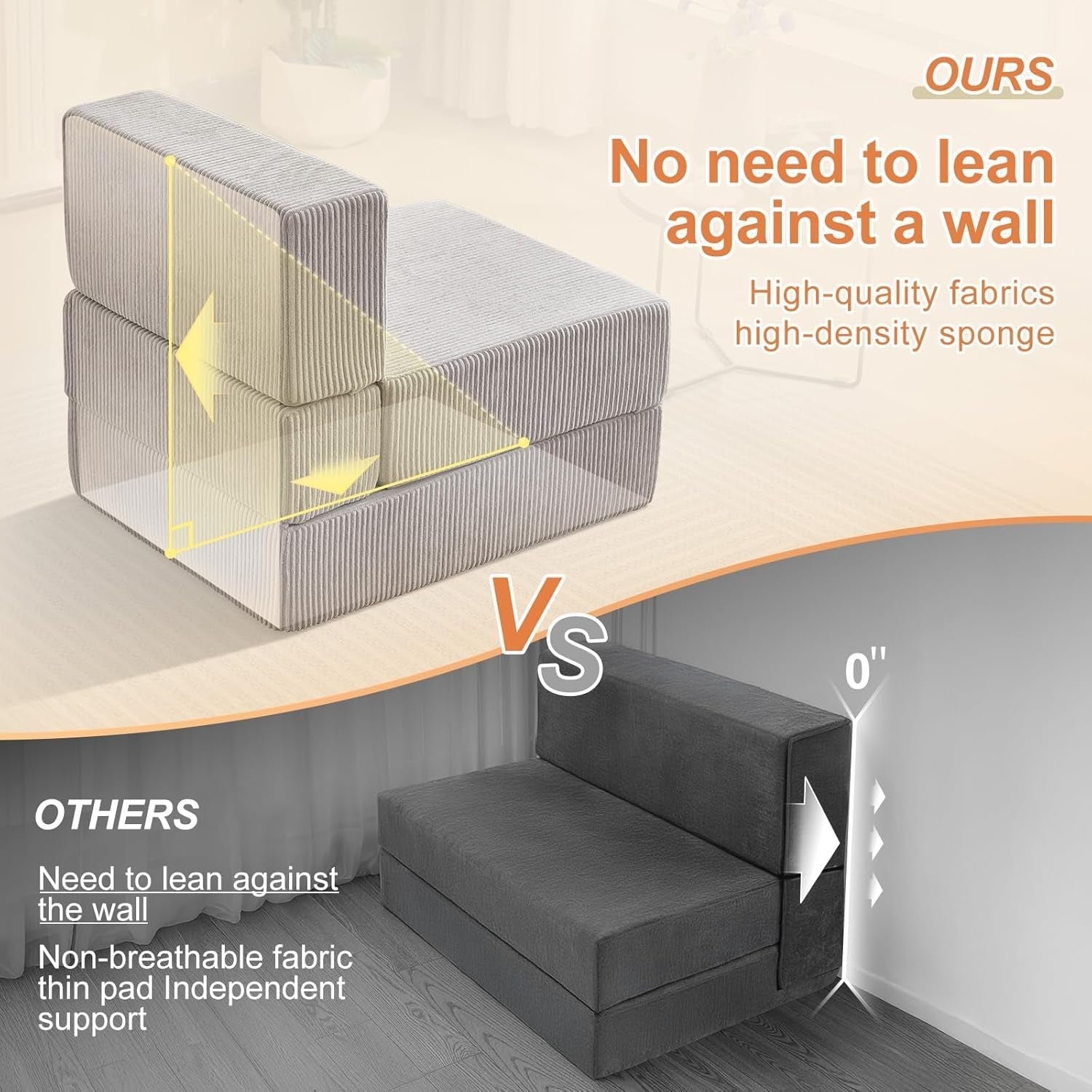 Multifunctional Folding Sofa Bed With Adjustable Backrest-3