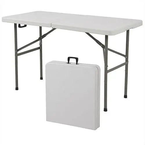 Multipurpose 4-Foot Center Folding Table with Carry Handle - Folding Tables