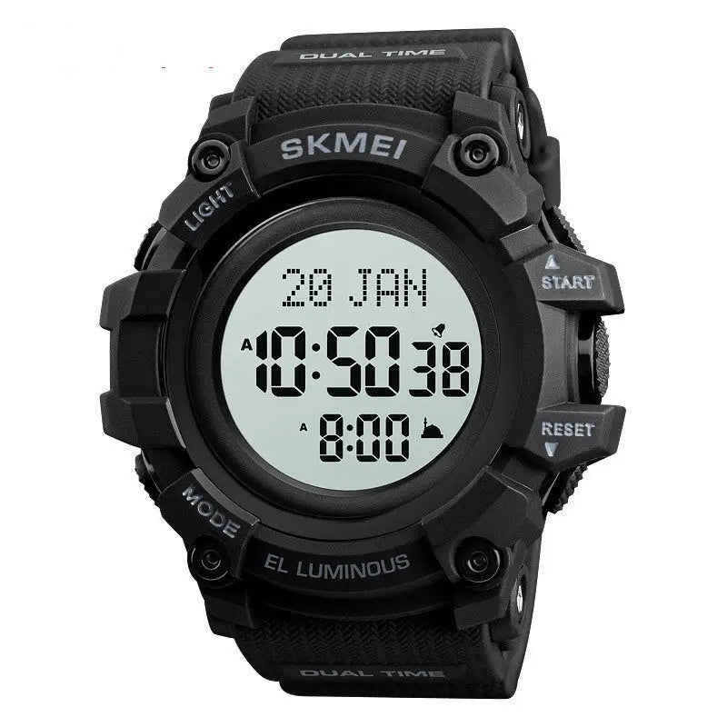 Muslim Watch: Fashionable Azan Qibla Wristwatch for Men - Black and white - Wristwatch for Men