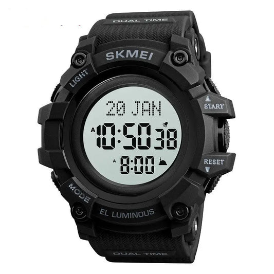 Muslim Watch: Fashionable Azan Qibla Wristwatch for Men - Black and white - Wristwatch for Men