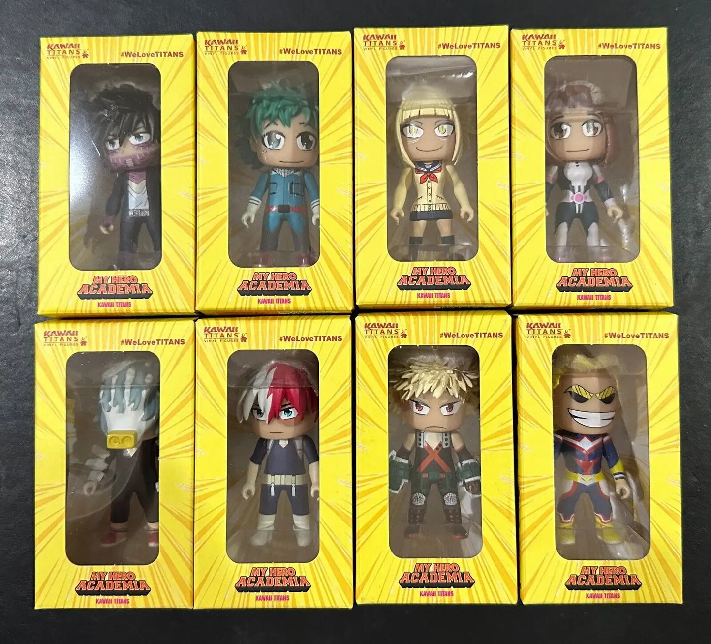 My Hero Academia Titans mini figurines in a collectible window box set of 8