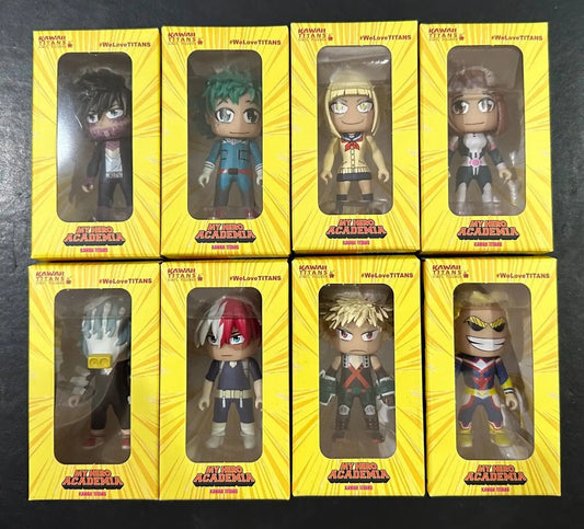 My Hero Academia Titans mini figurines in a collectible window box set of 8