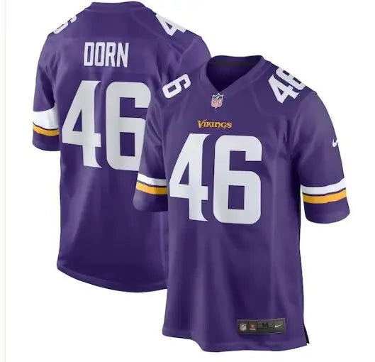 Purple Minnesota Vikings NFL jersey with number 46 and DORN on the back