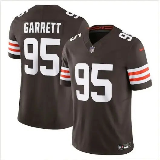 Brown Cleveland Browns Nike Team Vapor F.U.S.E. Limited Jersey with GARRETT 95 name and number