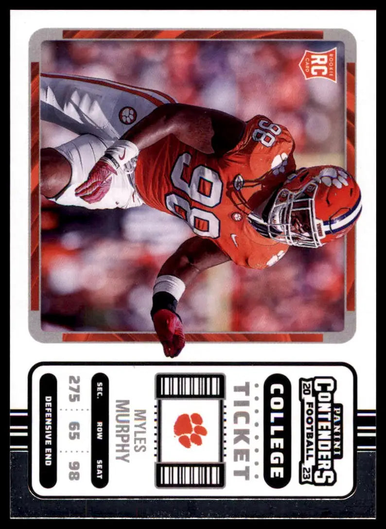 Myles Murphy 2023 Panini Chronicles Draft Contenders College Ticket rookie card