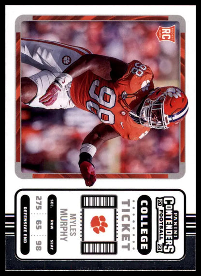 Myles Murphy 2023 Panini Chronicles Draft Contenders College Ticket rookie card