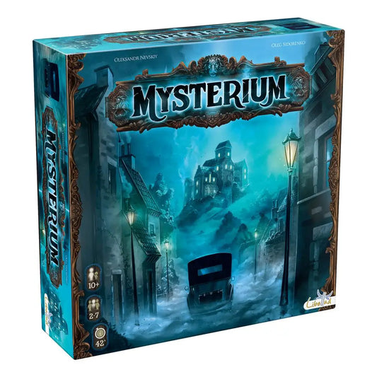 Mysterium board game box for the Mysterium tabletop mystery game