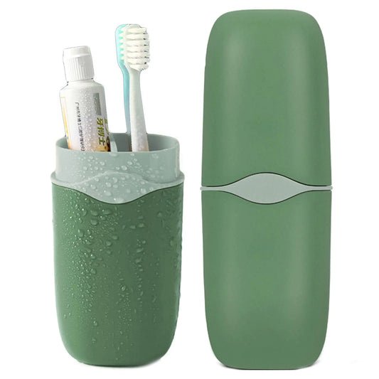 Detachable Travel Toothbrush Holder Portable Toothbrush Case 3 in 1 Toothpaste Travel Case Holder Plastic Toothbrush Container Toothbrush Storage Box for TravelBusinessCamping Daily Uses (Green)
