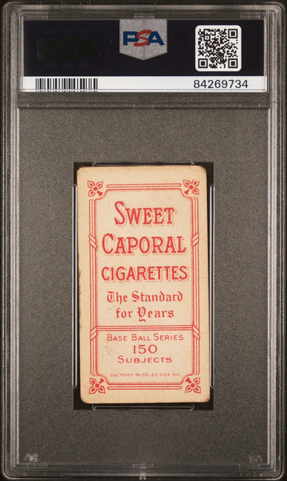 Vintage Nap Lajoie T206 Sweet Caporal 150/30 trading card in PSA graded case