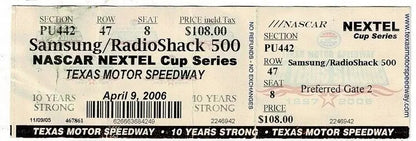 NASCAR ticket for the Nextel Cup Series RadioShack 500 at Texas Motor Speedway