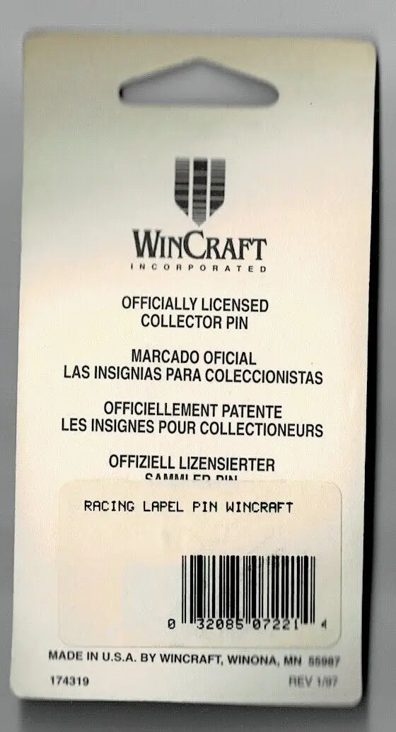 Racing lapel pin packaging for Interstate Batteries Texas Motor Speedway Enamel Pin