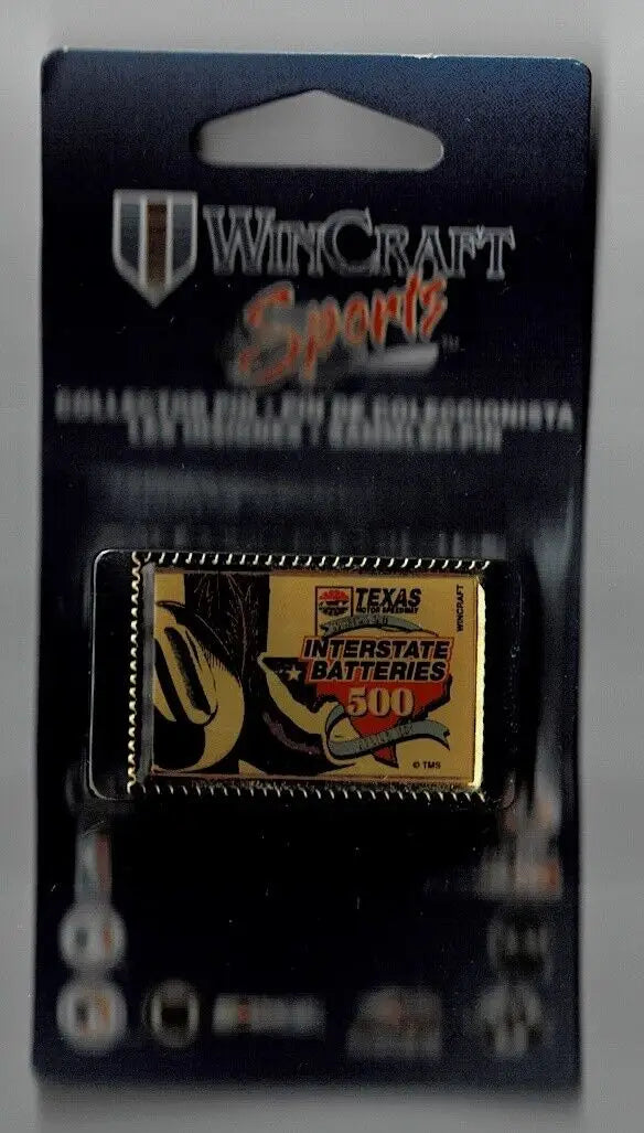 NASCAR Texas Motor Speedway Interstate Batteries 500 enamel pin featuring Jeff Burton