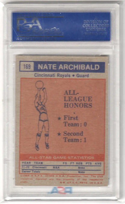 Nate Tiny Archibald basketball card from 1972 Topps All Star PSA 7 NM displayed at Columbia Hobby