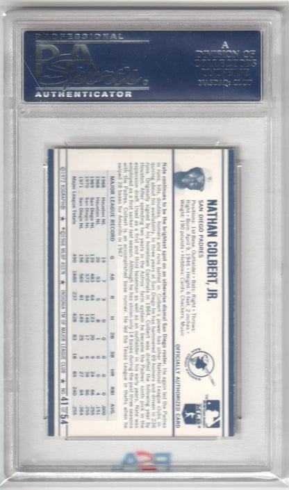 Graded Nathan Nate Colbert 1972 Kellogg’s baseball card from Columbia Hobby PSA 9 Mint