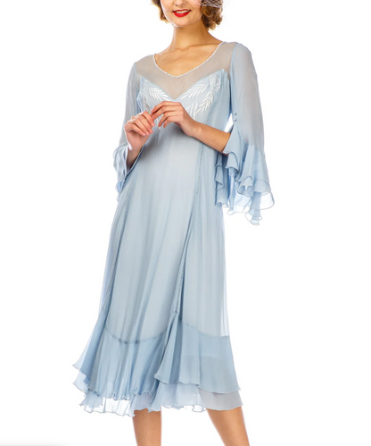 LAST ONE! Nataya Sky Blue Muli-Use, Midi Day Dress - ONLY SIZE 4 (sm) Remaining! Party, Cocktail, Women's Formal