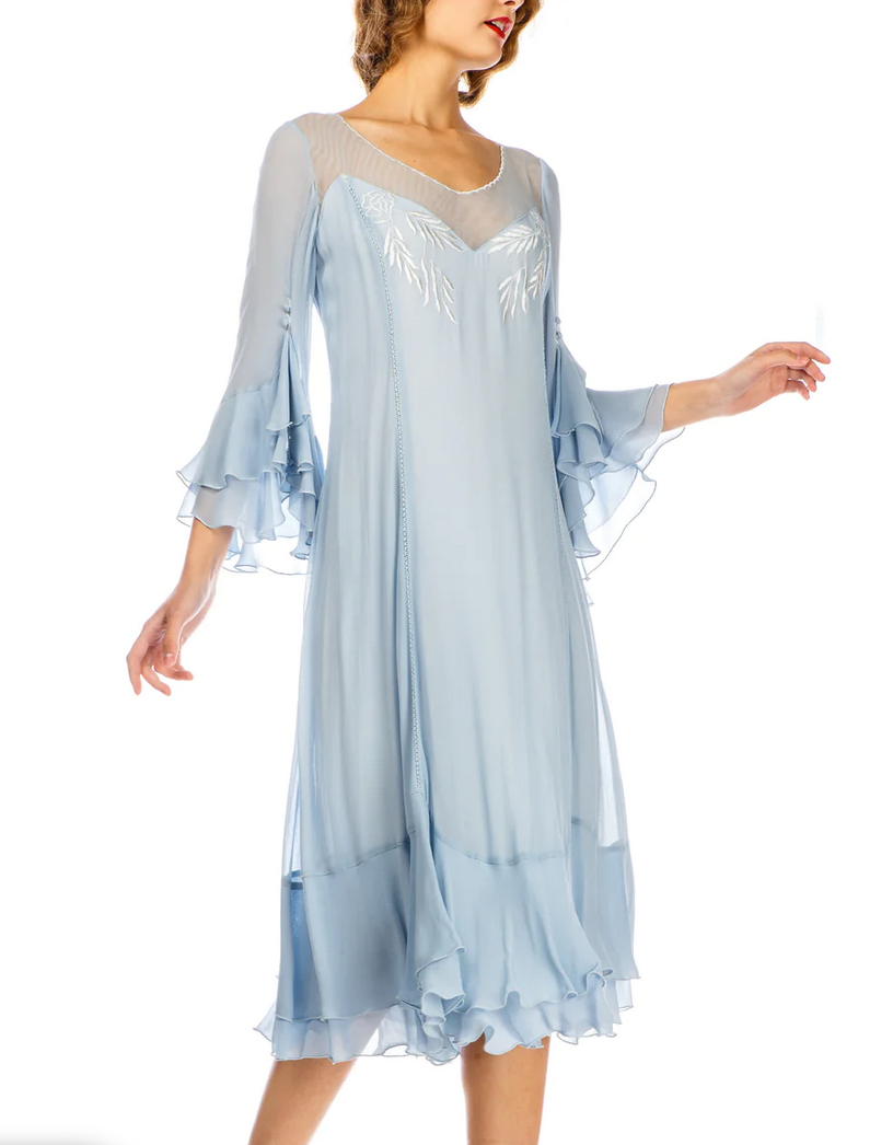 LAST ONE! Nataya Sky Blue Muli-Use, Midi Day Dress - ONLY SIZE 4 (sm) Remaining! Party, Cocktail, Women's Formal