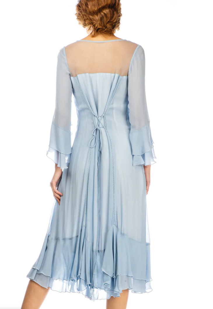 LAST ONE! Nataya Sky Blue Muli-Use, Midi Day Dress - ONLY SIZE 4 (sm) Remaining! Party, Cocktail, Women's Formal