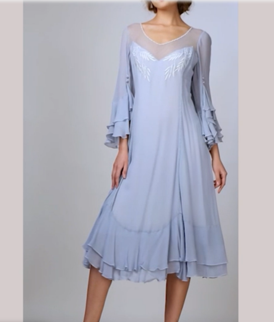 LAST ONE! Nataya Sky Blue Muli-Use, Midi Day Dress - ONLY SIZE 4 (sm) Remaining! Party, Cocktail, Women's Formal