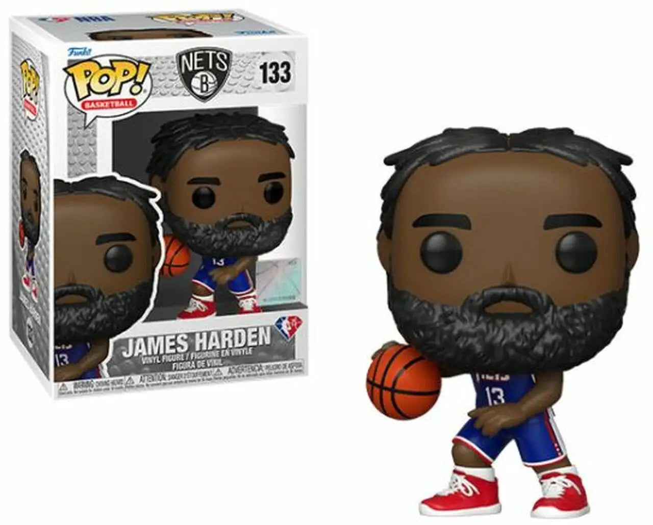 James Harden Funko Pop figurine from NBA Nets basketball collectible display