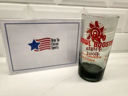 Vintage NCAA Fiesta Bowl souvenir glass with red design, perfect for collectors and fans