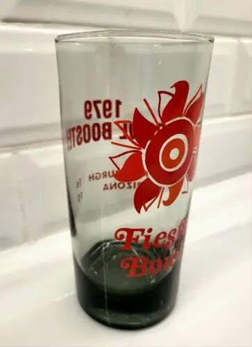 NCAA Vintage 1979 Fiesta Bowl souvenir glass featuring Bowl Booster design for Panthers Wildcats