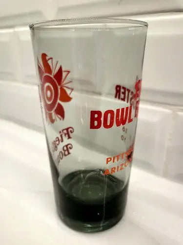 NCAA Vintage 1979 Fiesta Bowl Bowl Booster Souvenir Glass with floral design and lettering
