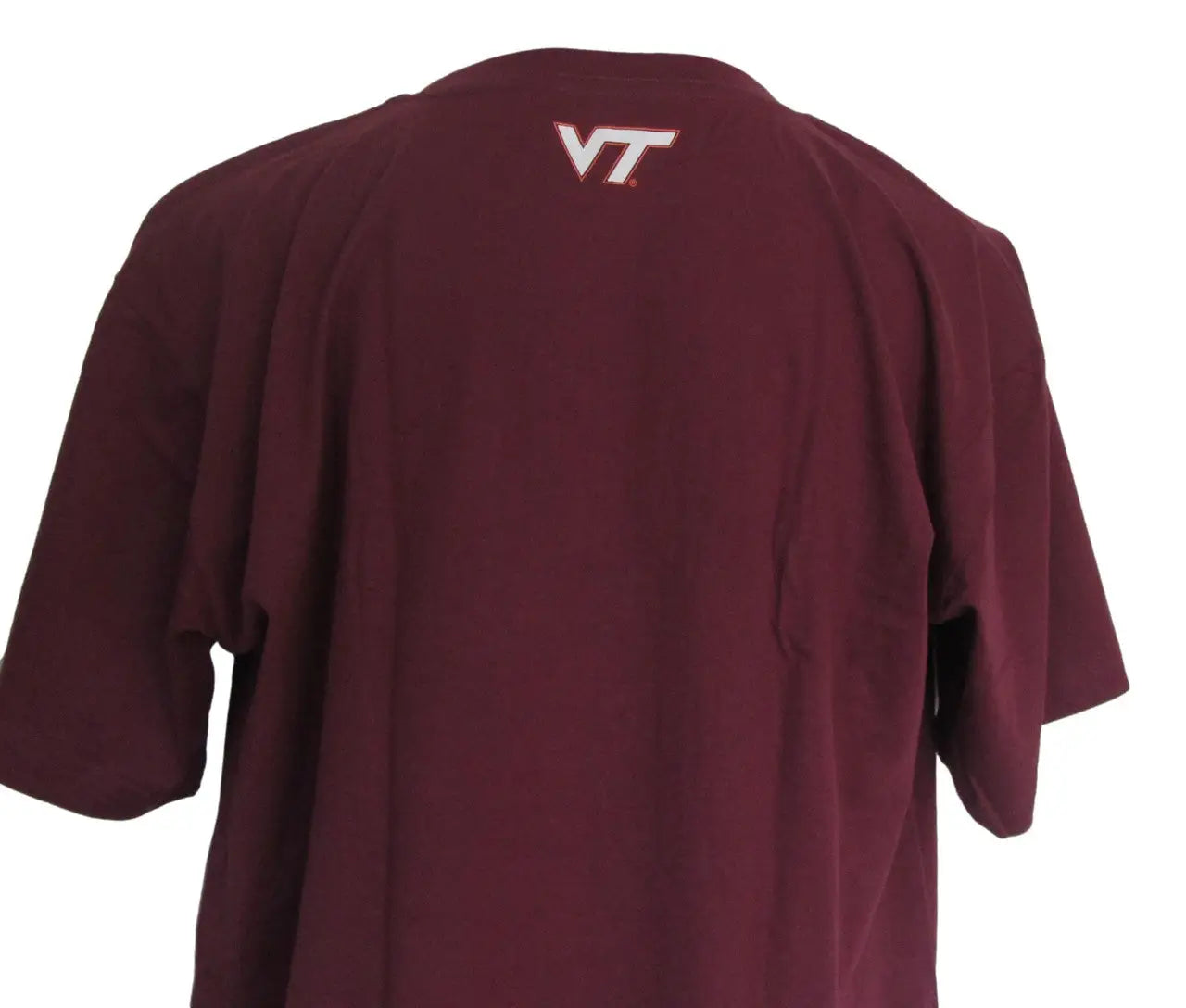 Maroon NCAA Virginia Tech Hokies t-shirt with VT logo perfect for sports and trading cards fans
