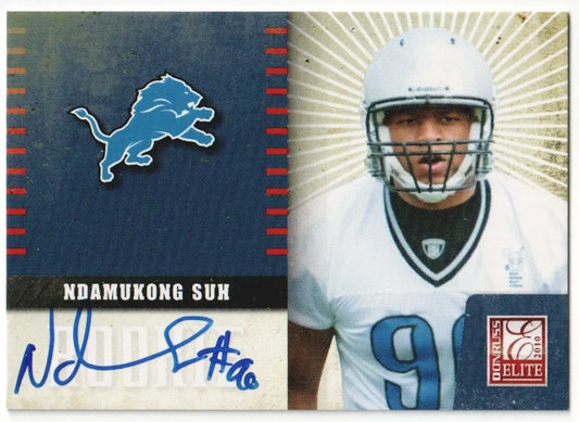 Ndamukong Suh 2010 Donruss Elite RC autographed football card for sale at Columbia Hobby
