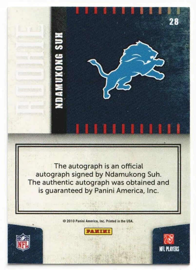 Ndamukong Suh autographed football card from Columbia Hobby, perfect for single cards collectors