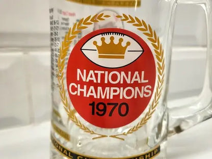 Nebraska Huskers Football 1970 National Champions Glass Mug Beer Stein Devaney