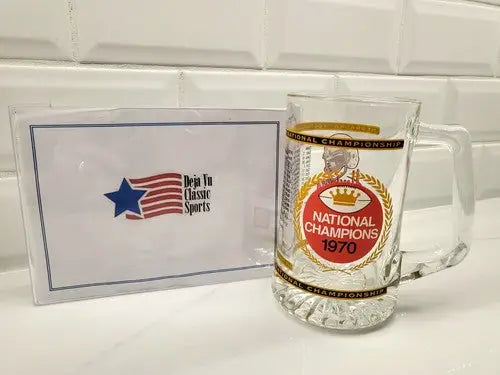 Nebraska Huskers Football 1970 National Champions Glass Mug Beer Stein Devaney