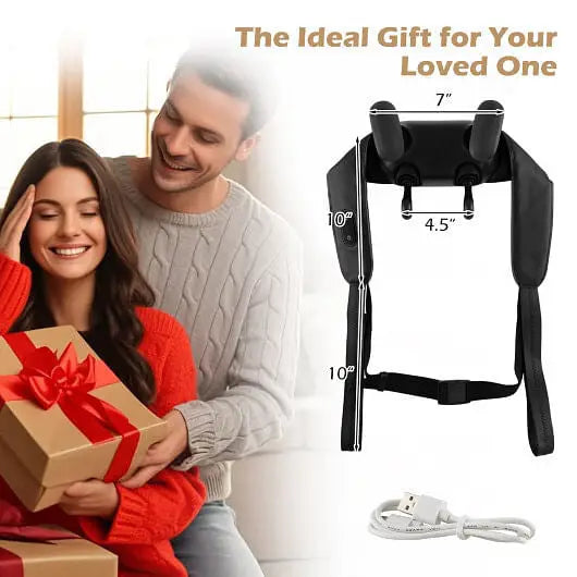 Neck Shoulder Massager with 2 Heat Levels for Pain Relief-Beige - Massager