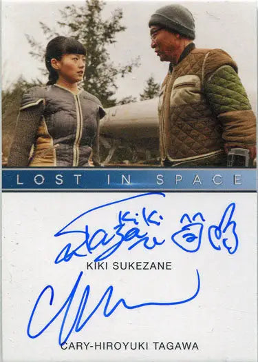 Autographed trading card from Netflix Lost in Space featuring Kiki Sukezane and Cary Tagawa