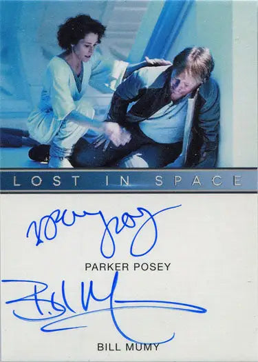 Autograph card featuring Parker Posey and Bill Mumy from Netflix Lost in Space trading cards